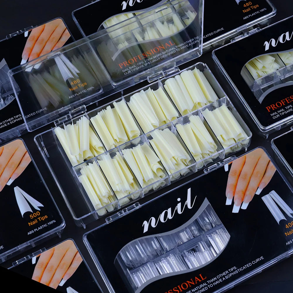 French Fake Nails Long Tips 400-500pc – Eelhoe Press-On Set