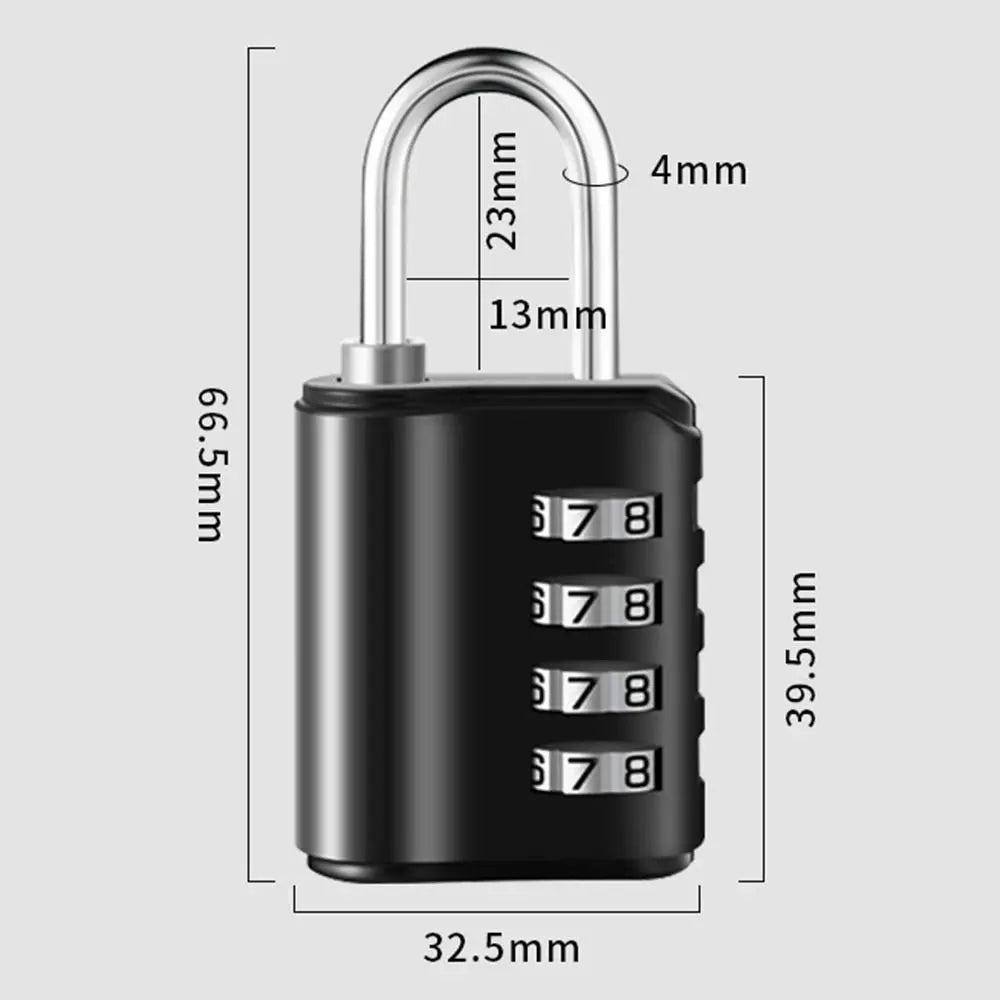 4-Digit Combination Padlock – Waterproof Travel & Luggage Lock