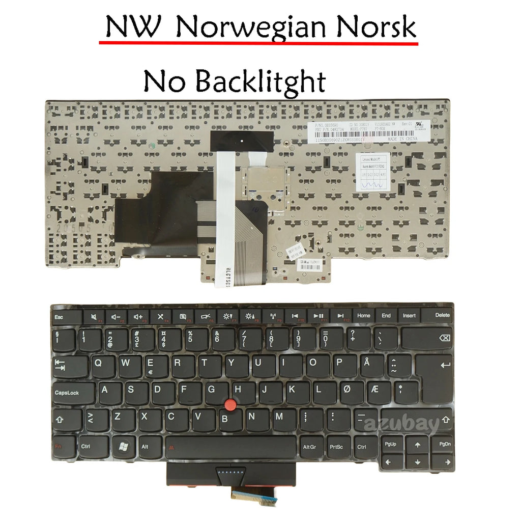 AZUBAY Multi-Language Keyboard for Lenovo ThinkPad E430S S430