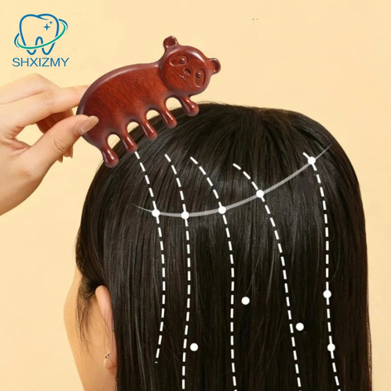 Sandalwood Goat-Shaped Scalp Massage Comb | Natural Hair Care