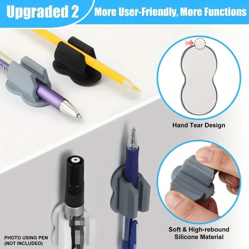 Silicone Adhesive Pen Holders for Desk & Wall – 1/2 Pack