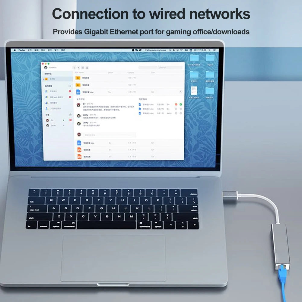 USB-C to RJ45 Gigabit Ethernet Adapter – 1000Mbps LAN Network Card