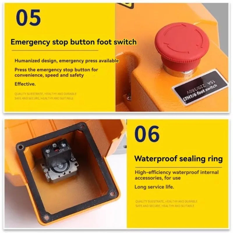 Industrial Foot Pedal + Emergency Stop LTH-1/6 12V-380V