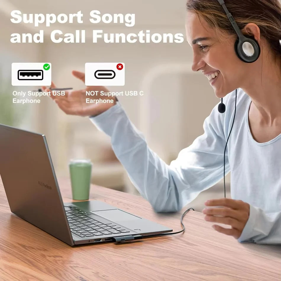 USB-C Headphone & Charger Adapter PD 100W Fast Charging Splitter