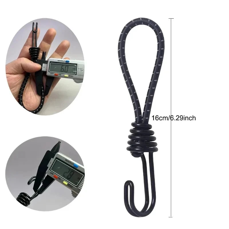 5-Pack Elastic Tent Rope Cord Hooks for Camping Tarp & Canopy