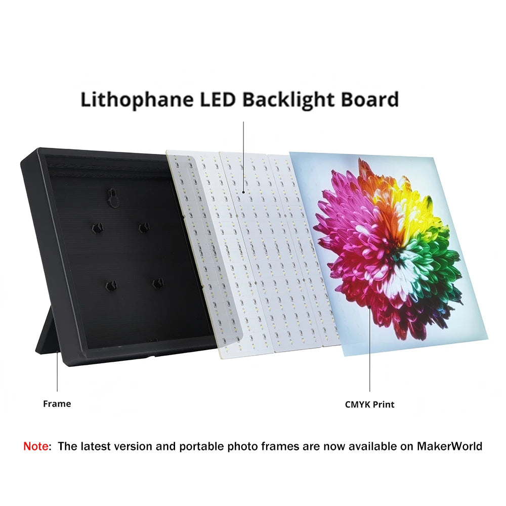 CMYK LED Backlight Panel for Bambu Lab 3D Lithophanes
