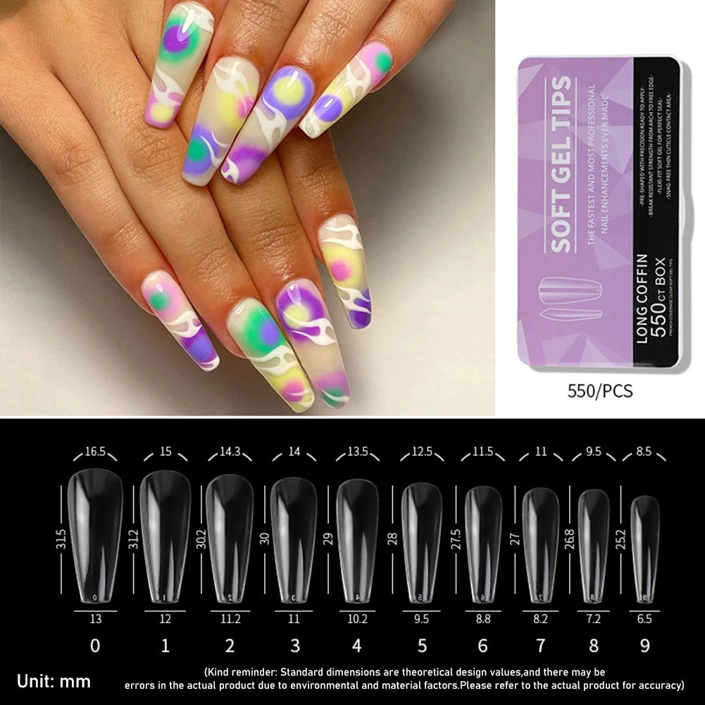 Yoxier Ultra Thin Soft Gel Full Cover Matte Press On Nails 440/550pc