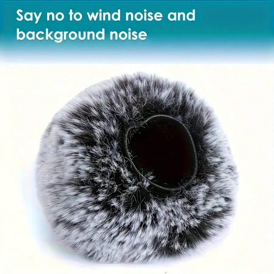 Windproof Furry Microphone Cover – Noise Reduction Filter