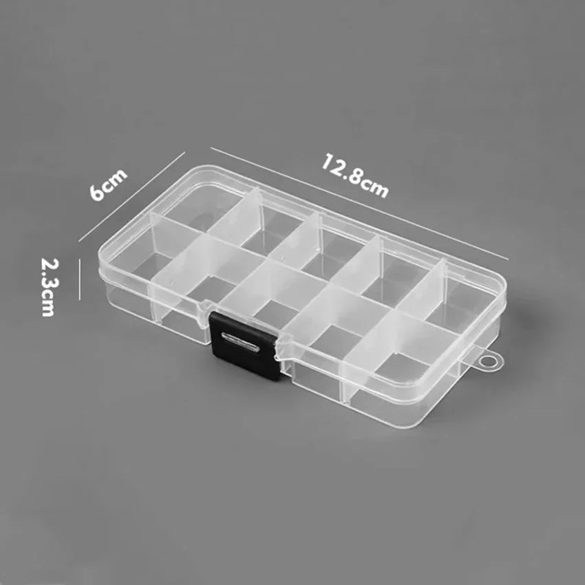 10-Slot Adjustable Plastic Jewelry Organizer Box – Bead Storage