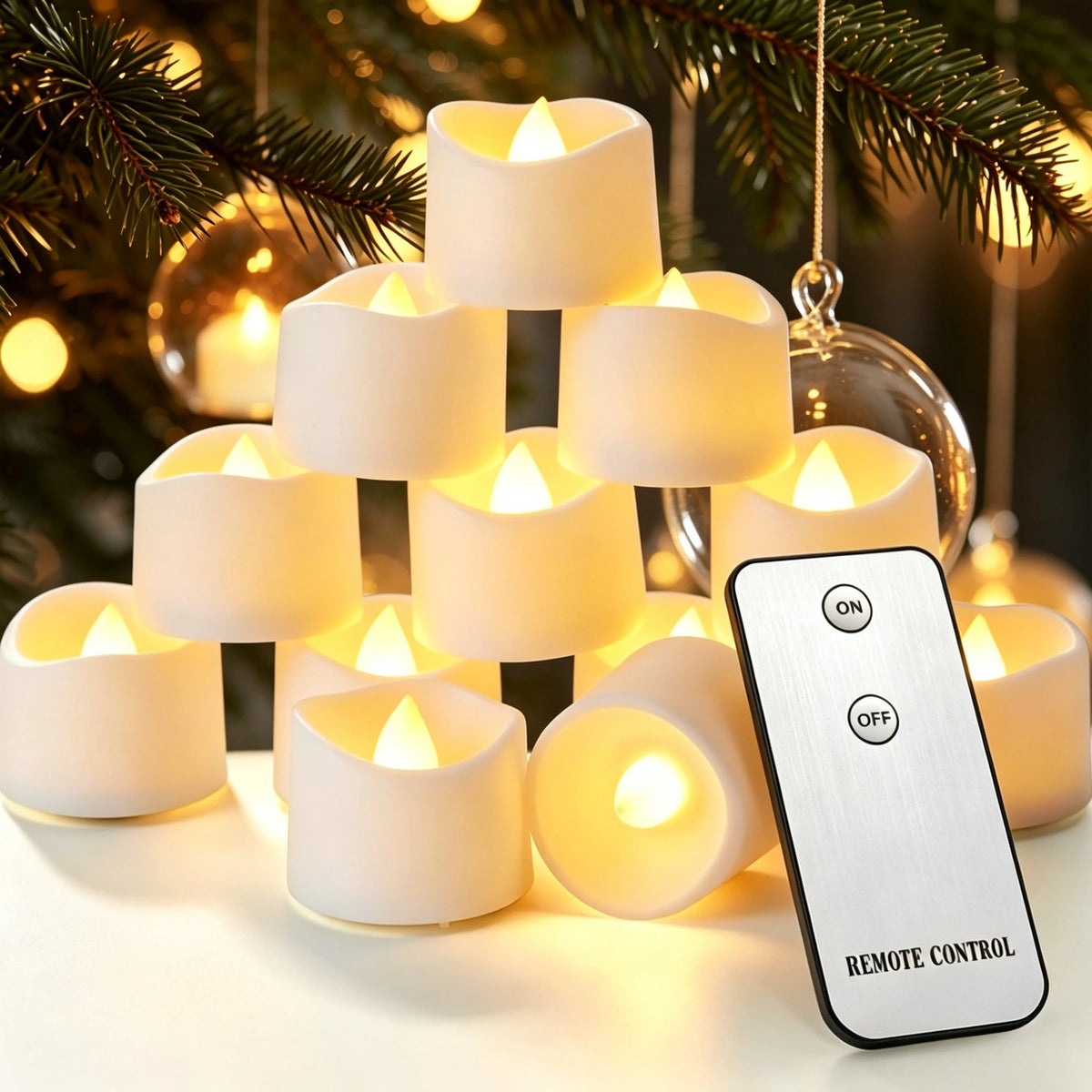 VIBE LED Flameless Tea Lights with Remote | 100+ Hr Battery Life