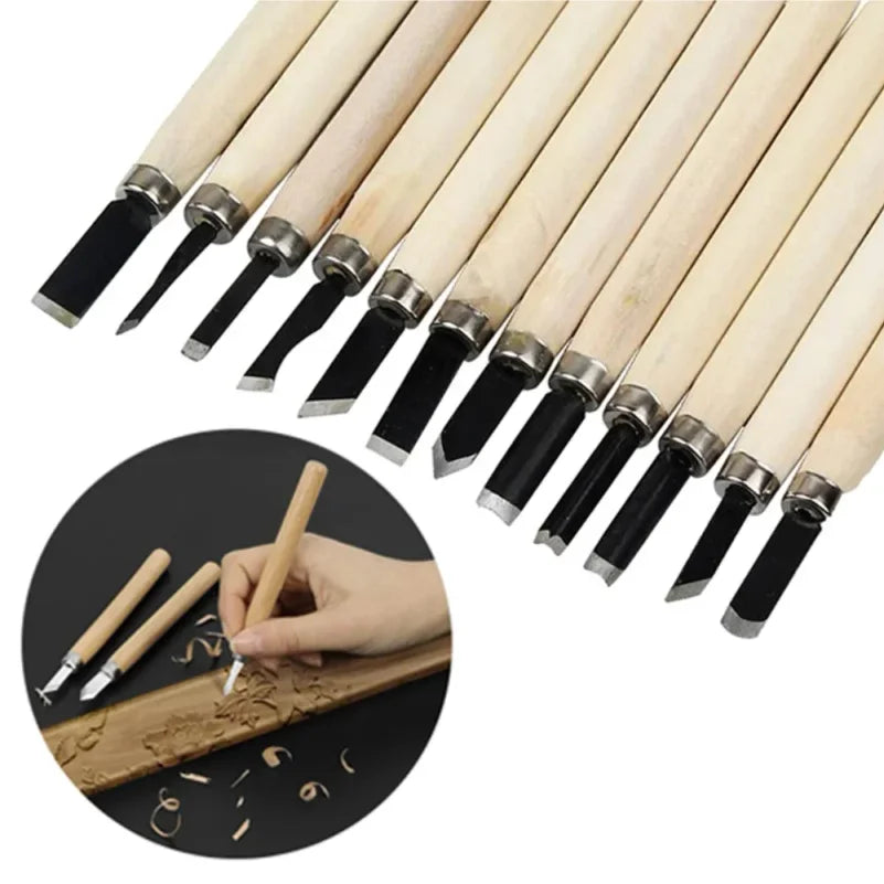 Wood Carving Chisels Set 8/12Pcs – DIY Woodworking Gouges