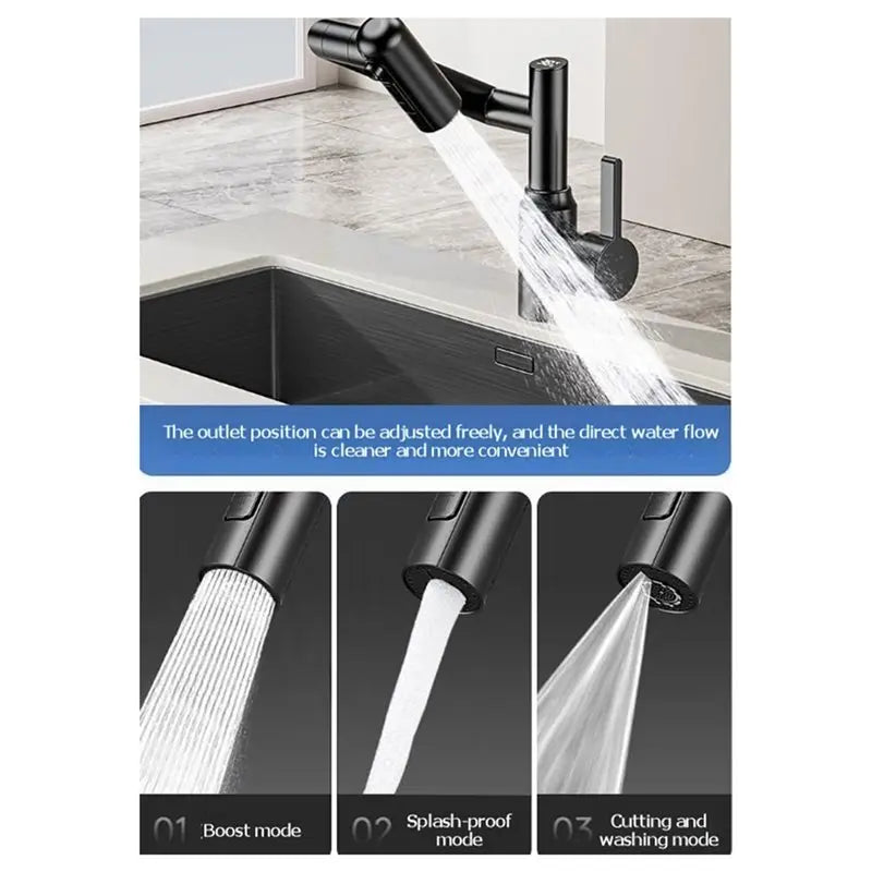 Stainless Steel Rotating Faucet – Digital Temperature Display