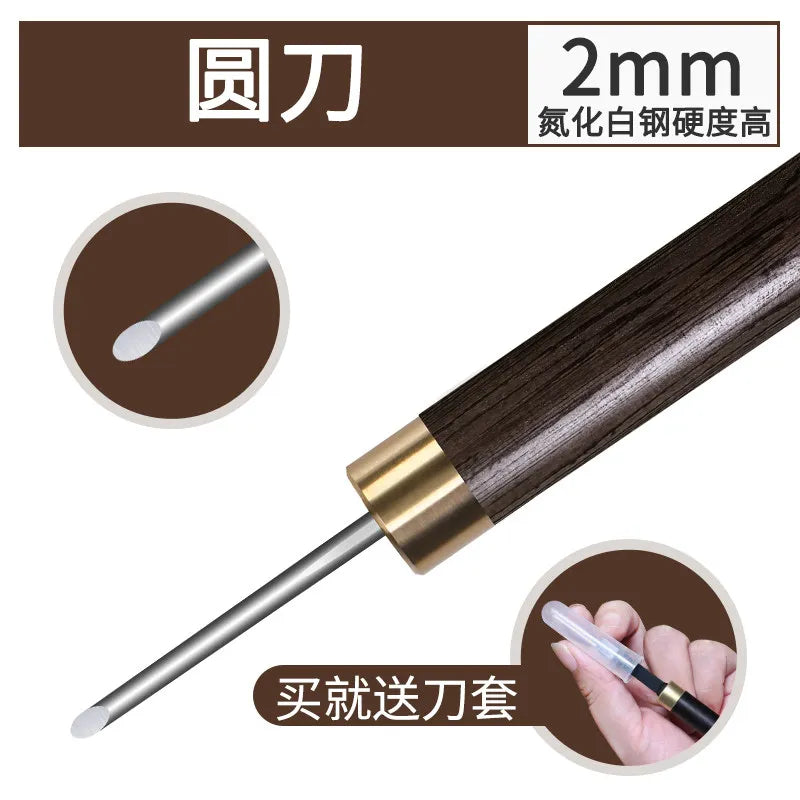Wood Carving Knife Set – Olive Peach Pit DIY Craft Tool Kit