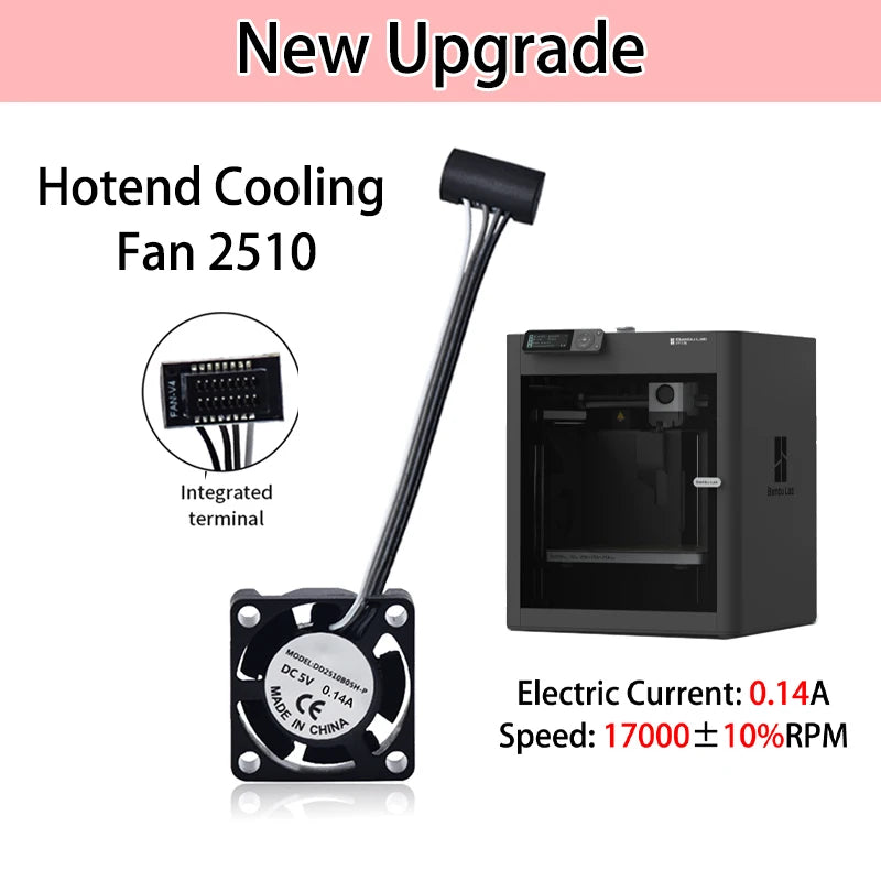 Metal Hotend & Cooling Fan for Bambu Lab P1P P1S X1 X1C X1E