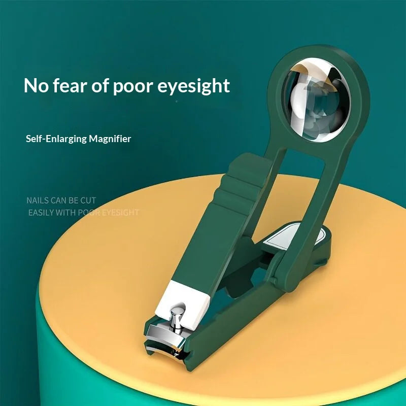 Magnifying Nail Clipper with Anti-Splash Guard & Nail File | VIBE