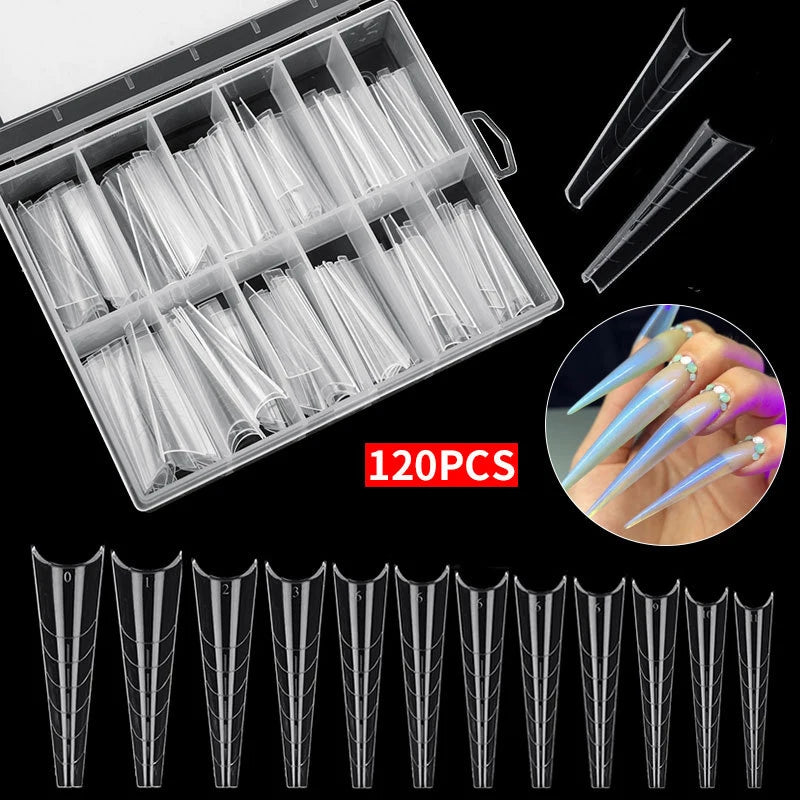120-Piece Gel Nail Extension Molds – Full Cover Manicure Kit