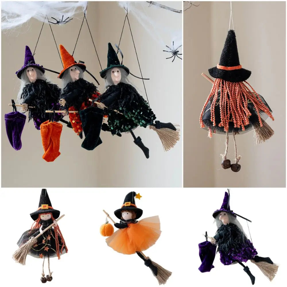 Halloween Hanging Witch Ghost Pumpkin Decorations – 2pc Set