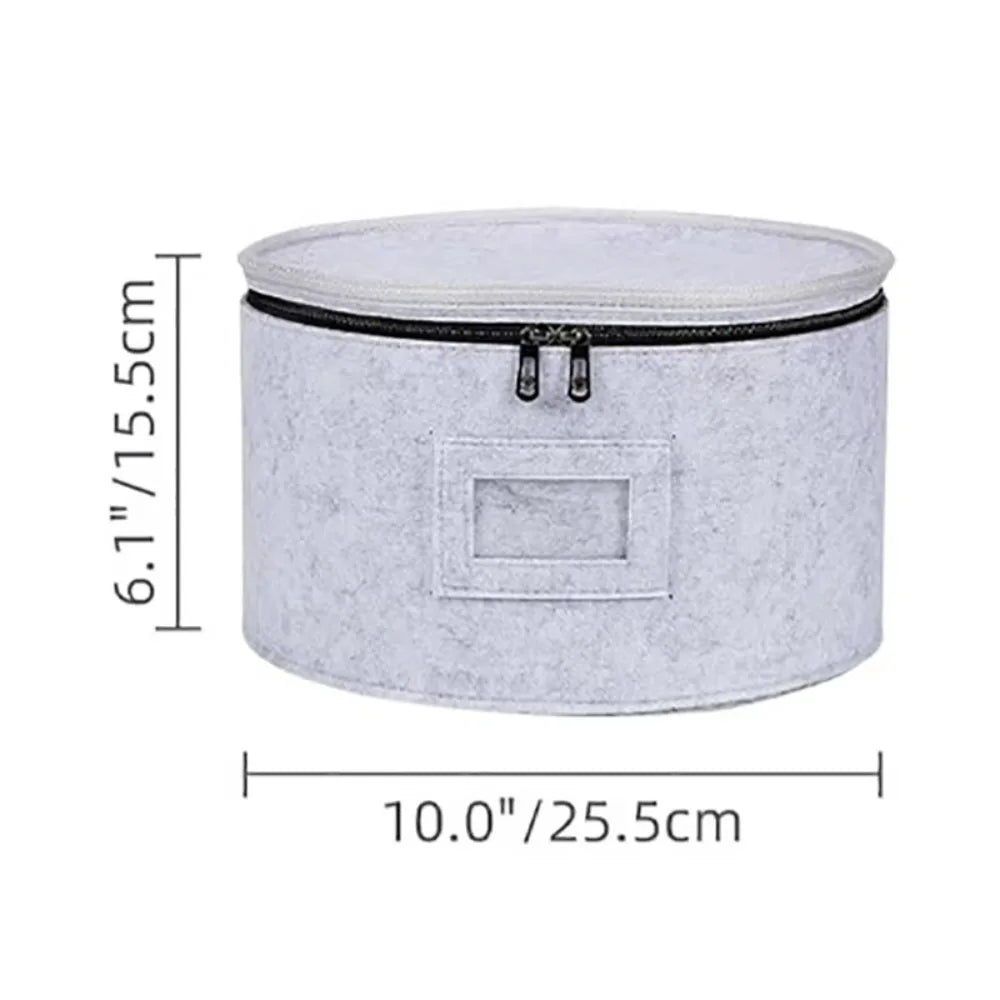 Zippered Felt Storage Bag – Large Capacity Hat & Dish Organizer