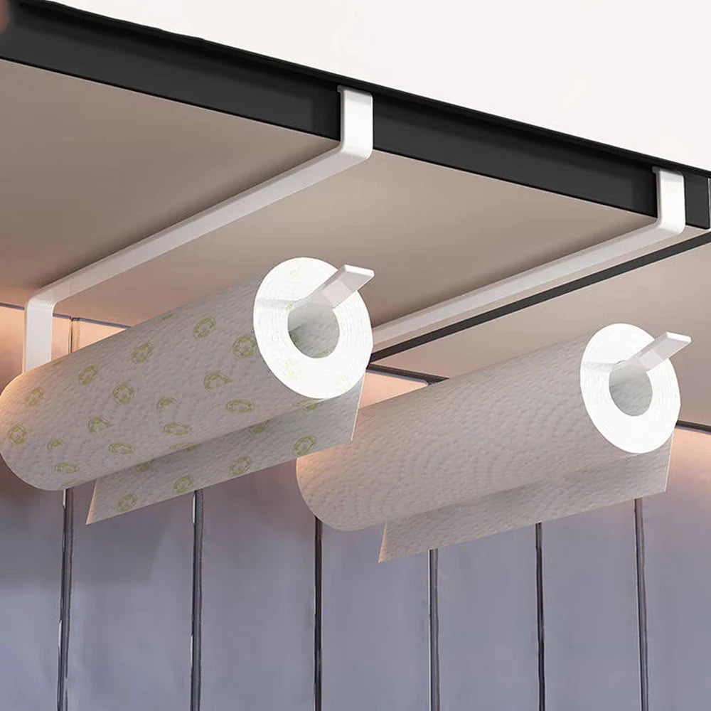 Metal Kitchen Paper Towel Holder Cabinet Hanging Rack