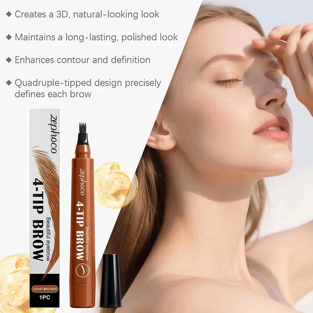 Misscheering Light Brown Microblading Eyebrow Pen 24Hr Wear