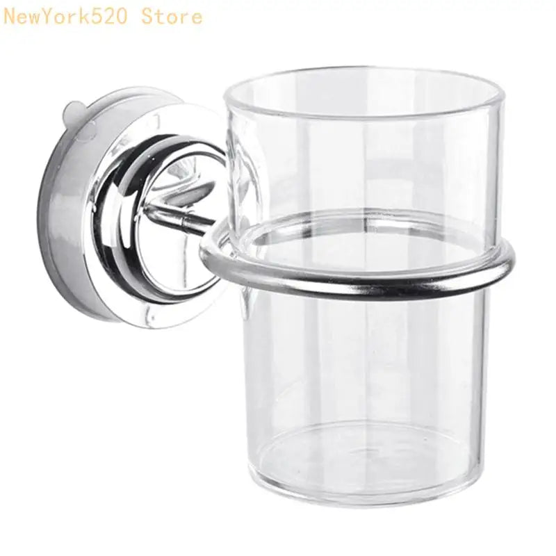 Wall Mount Toothbrush Holder Suction Cup Metal Rack