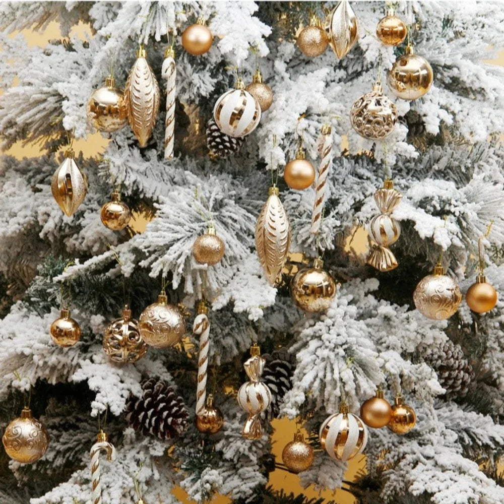 40PCS Shatterproof Christmas Ball Ornaments – Candy Cane Design