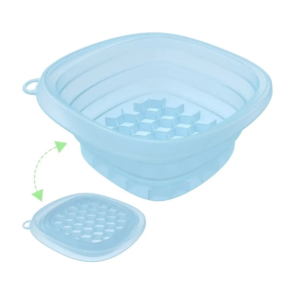 Foldable Silicone Face Ice Bath Bowl with Lid & Ice Tray