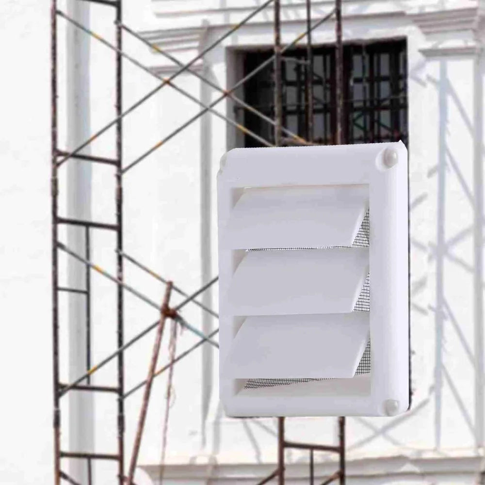 White Plastic Exhaust Vent Cover with Fly Screen & Screws