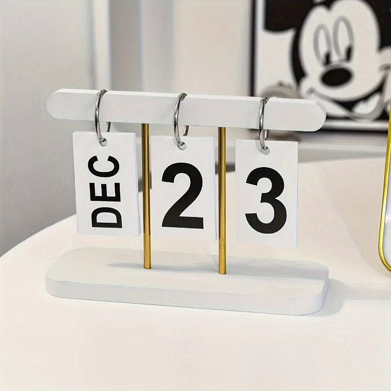 Nordic Minimalist Page-Turning Desk Calendar – English