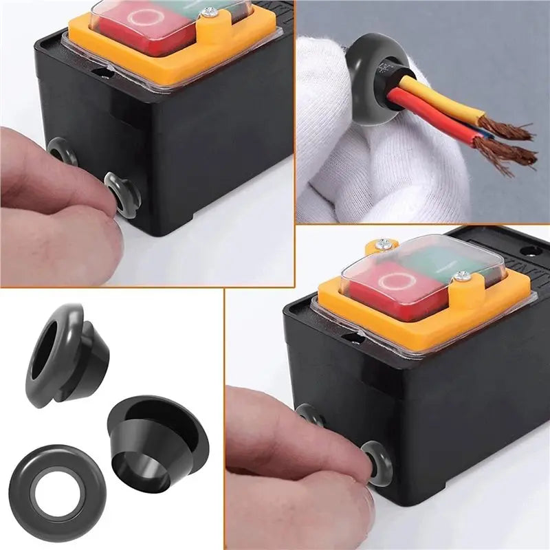 210-Pc Rubber Grommet Kit – 7 Sizes Wiring Cable Gasket Set