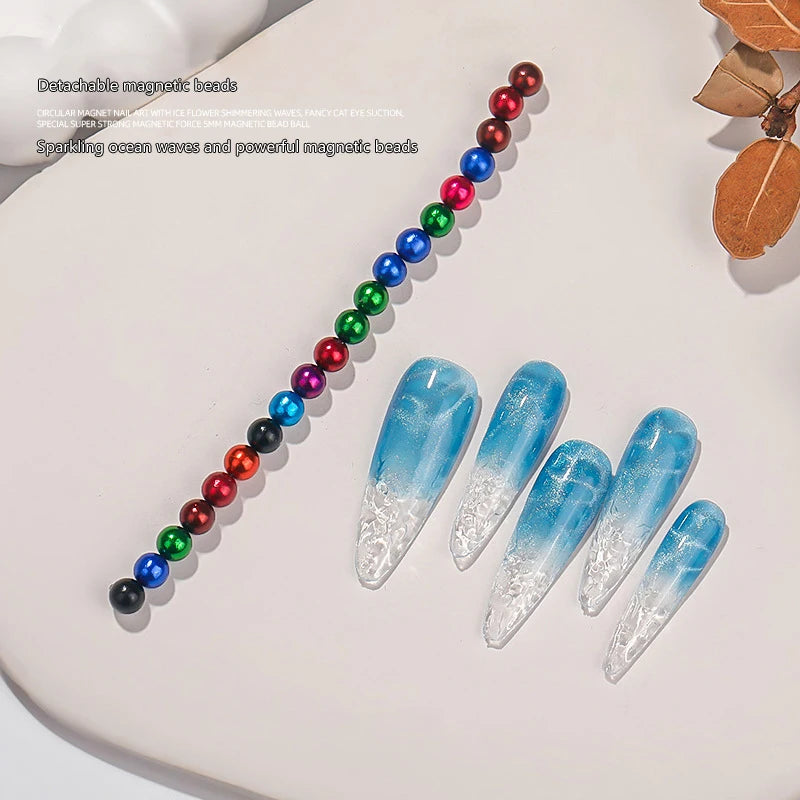 20pc Multicolor Cat Eye Nail Art Magnet Bead Tool Set