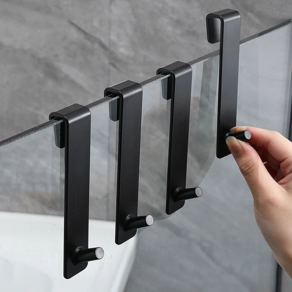 S-Shape Glass Door Hook – Bathroom Towel & Robe Hanger
