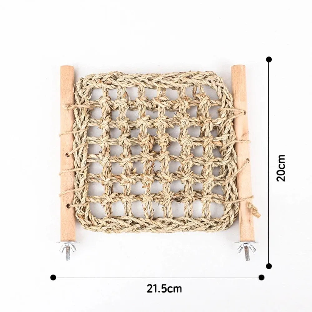 Hand Woven Parrot Hammock Toy – Chewable Bird Cage Swing Net