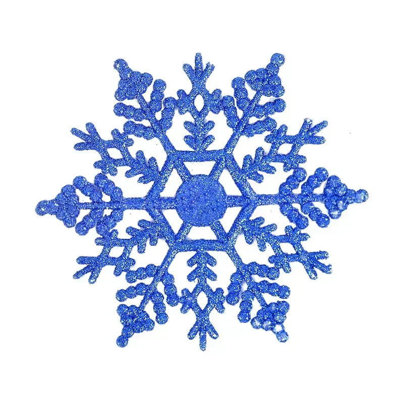 50-Pack Blue Glitter Snowflake Christmas Tree Ornaments