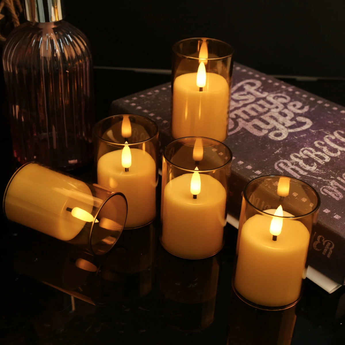 Flameless LED Candles 3D Wick Timer Remote & Lampshade – VIBE