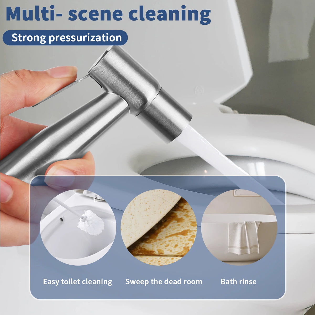 Stainless Steel Handheld Bidet Sprayer Set – Wall Mount