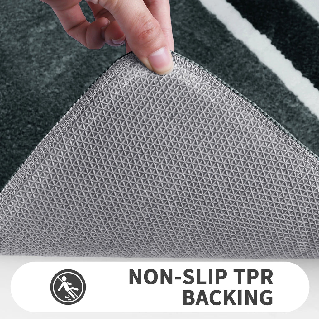 Microfiber Non-Slip Bath Mat – Quick-Drying TPR Toilet Rug