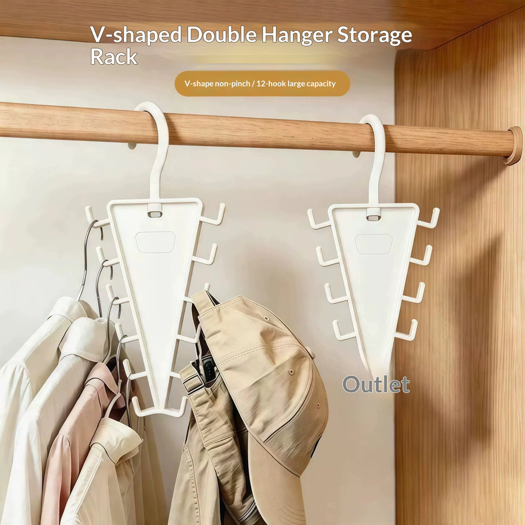 V-Shape 12-Hook Closet Hanger – Wardrobe Space Organizer