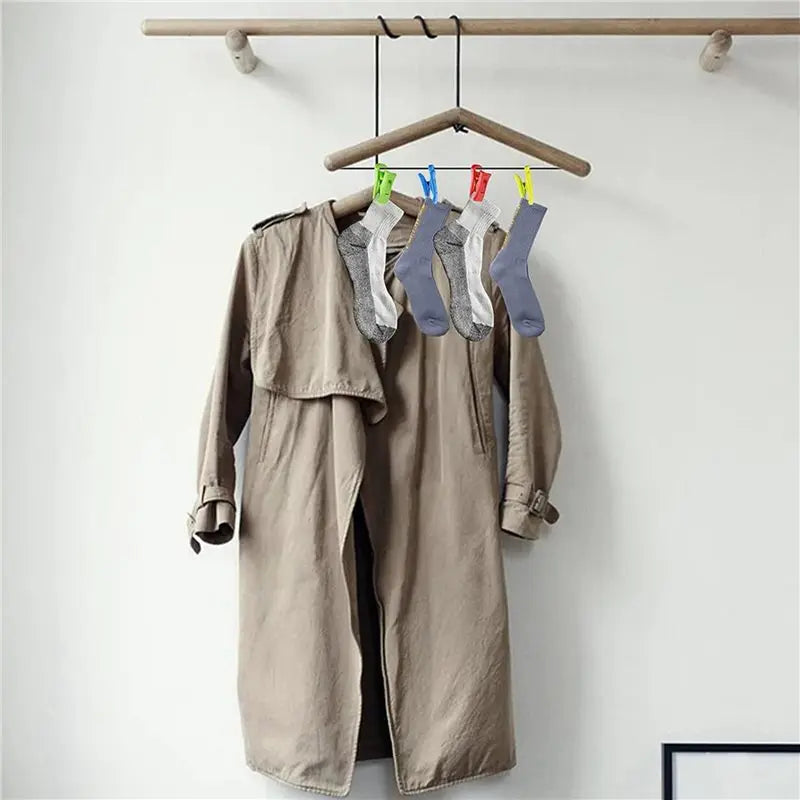 300-Pack Sock Clips with Hooks for Washer & Dryer