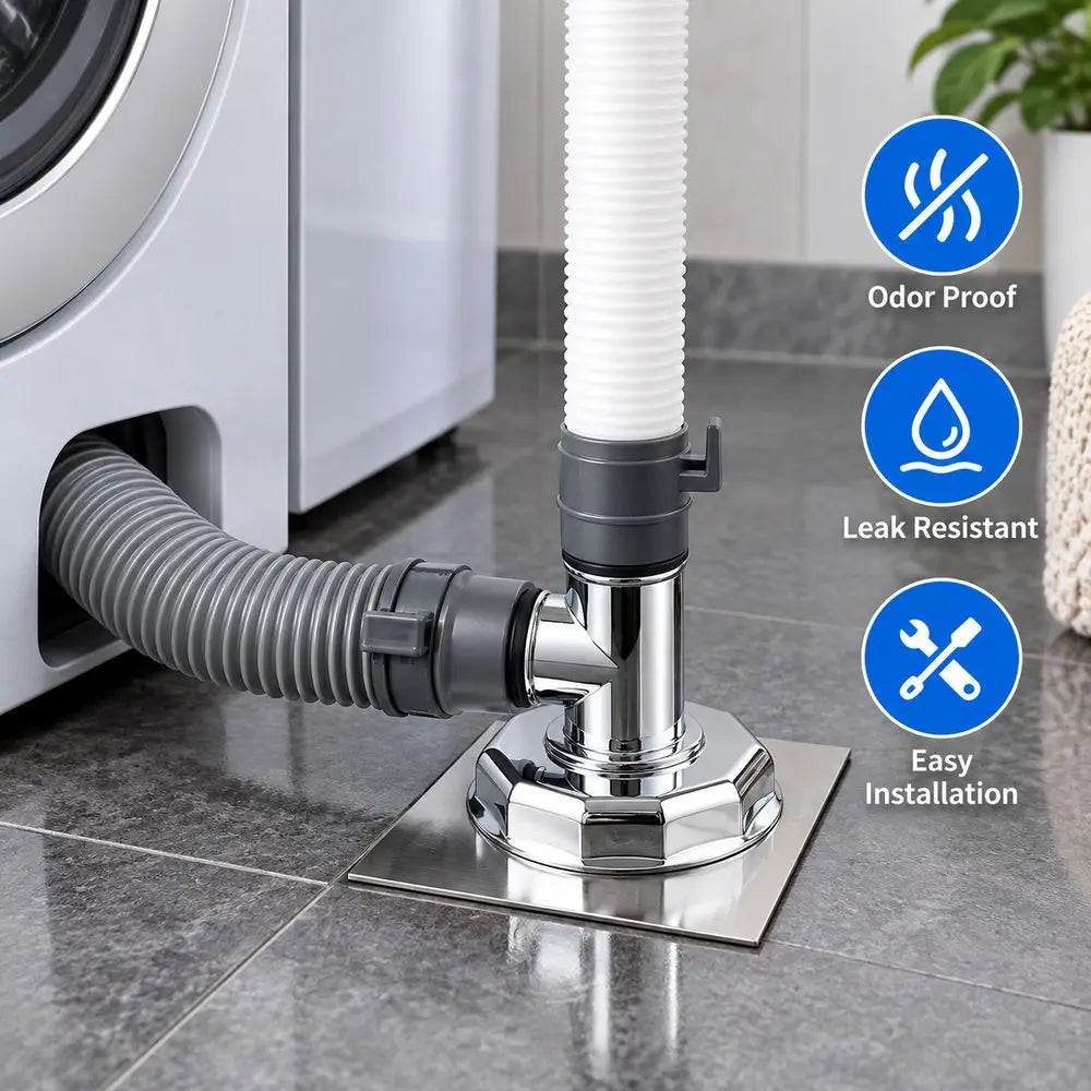Washing Machine Drain Hose Tee Connector – Chrome Plated
