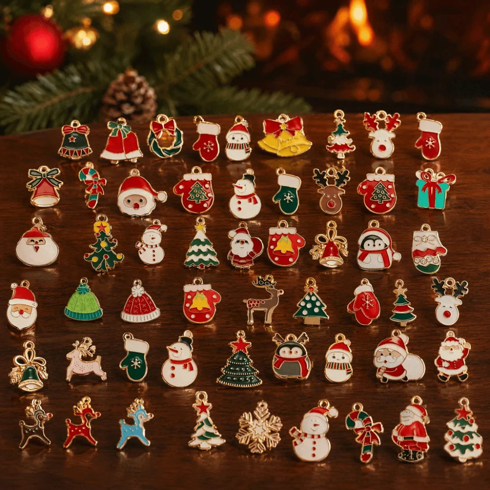 Christmas Enamel Charms Bulk 20/100pcs Alloy Elk DIY Pendants