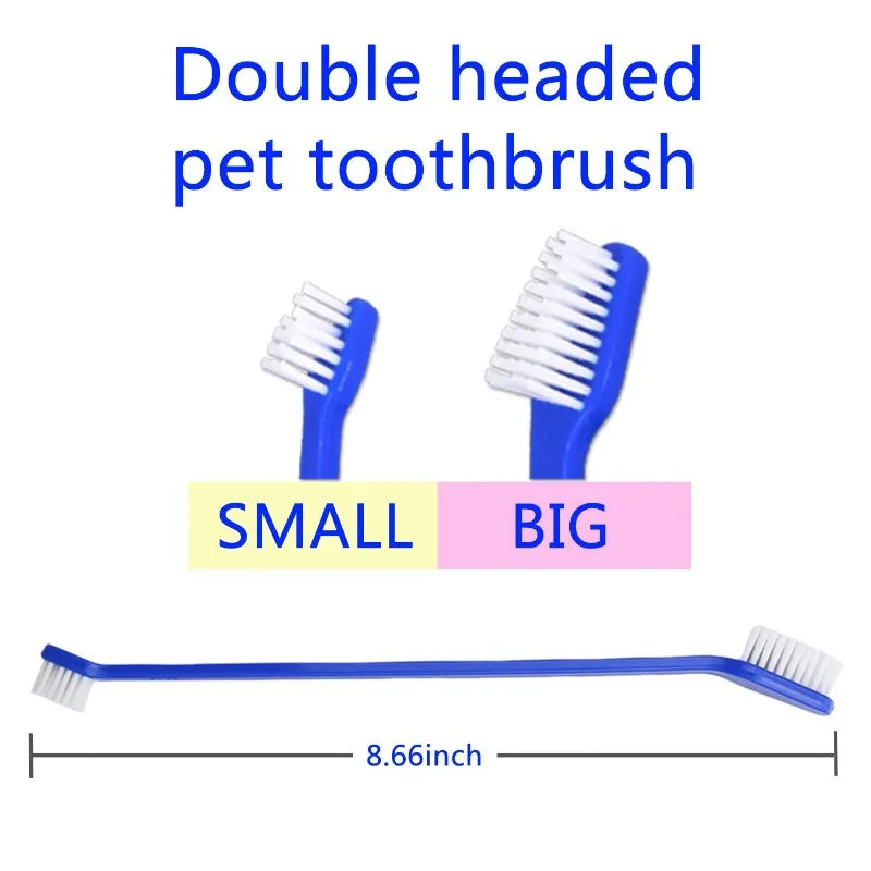Dual-Headed Dog Toothbrush Set – Soft Nylon Bristles for Pets
