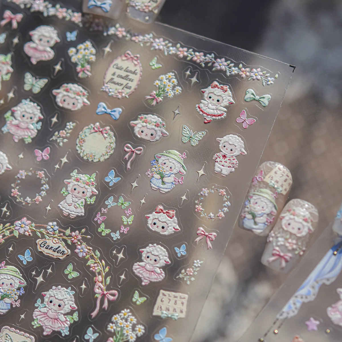 5D Embossed Nail Stickers – Cute Cartoon DIY Nail Decals
