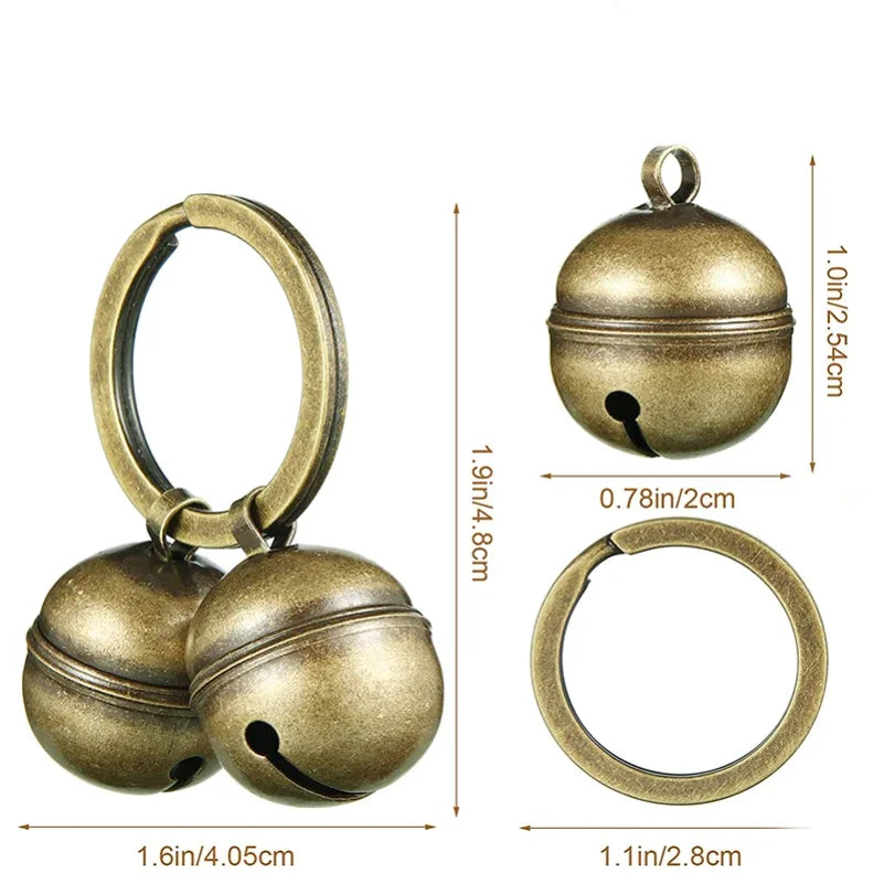 Brass Collar Bells for Cats & Dogs – Charm Pendant with Key Ring
