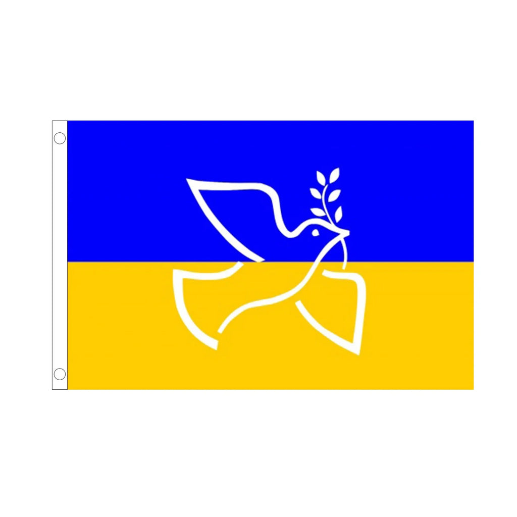 Blue Yellow Dove Olive Branch Peace Flag – Outdoor Banner