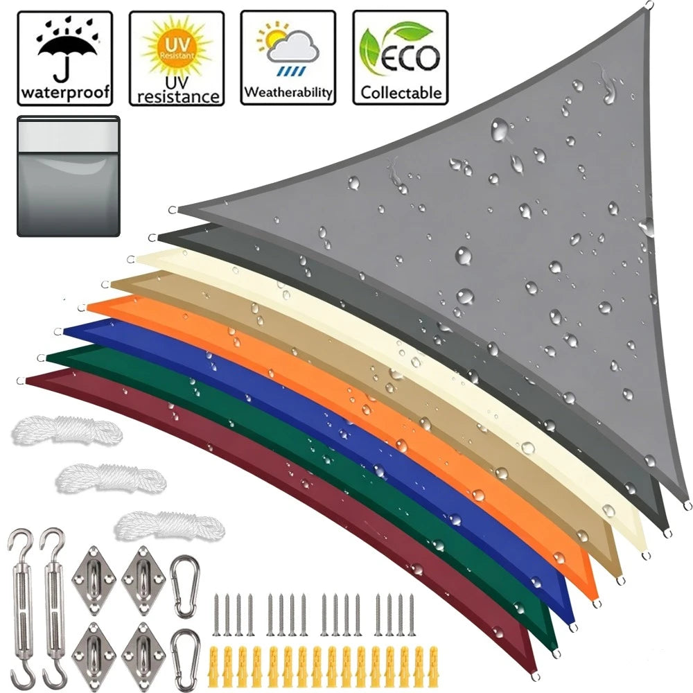 Waterproof Triangle Sun Shade Sail 5x5x5/5x5x7M – 98% UV Block