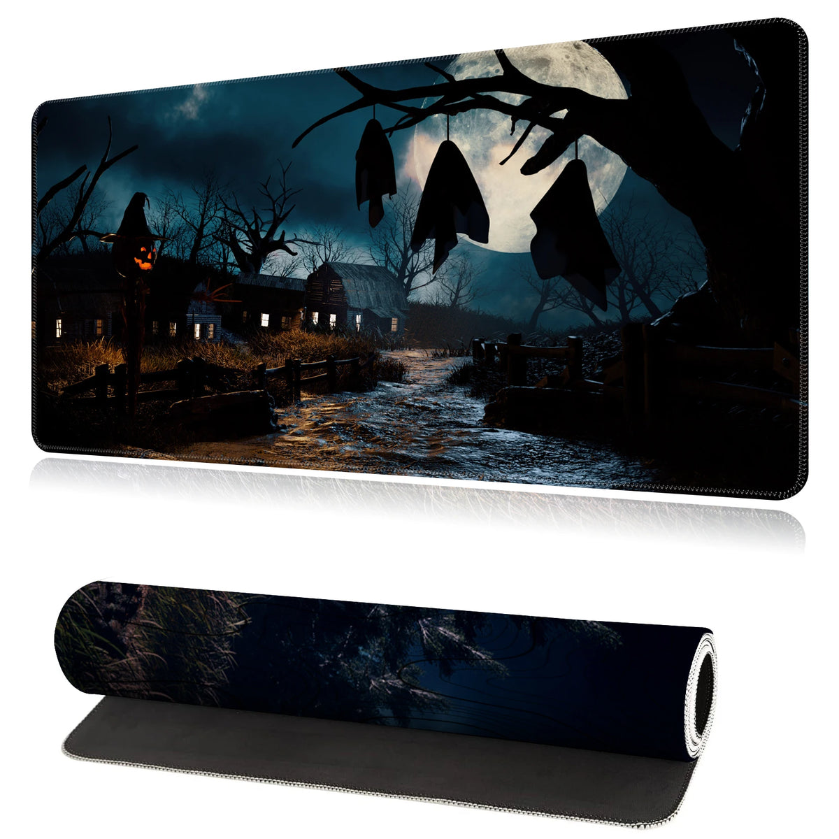 XL Halloween Anime Gaming Desk Mat – Non-Slip Rubber Base