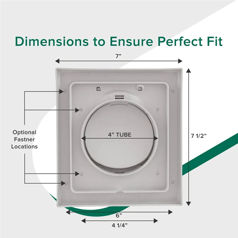 Dual Door Dryer Vent Cover Kit with Duct Tube & Trim Ring