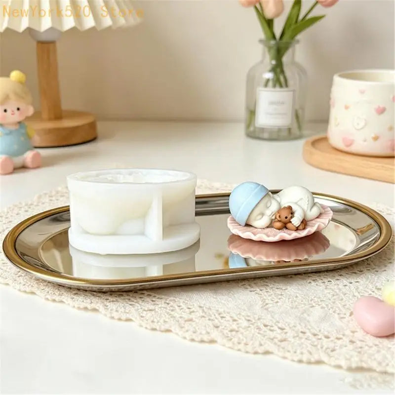 Silicone Baby Bear Candle Mold – DIY Wax Casting Figure