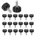 20-Pack Knurled Thumbscrews 10mm Black Round Clamping Knobs